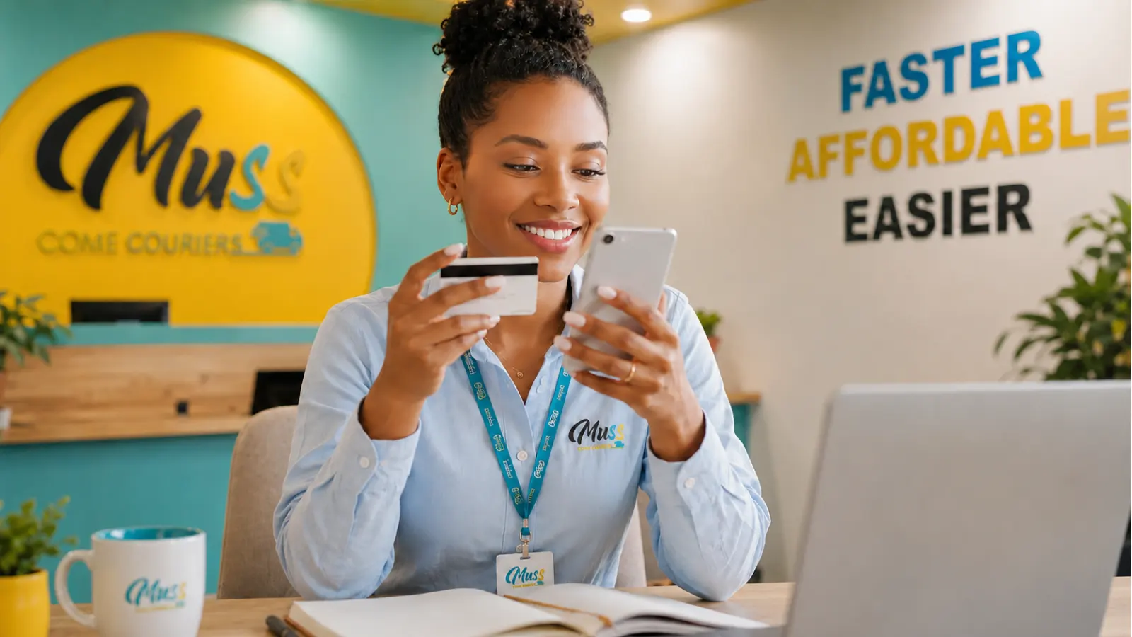 Shopping online with credit card and phone